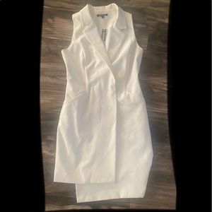GIANNI BINI- WHITE- blazer vest dress